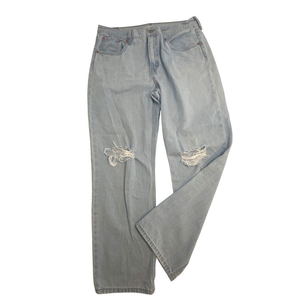Levi's Low Pro Straight Leg Ripped Distressed‎ Jeans Light Wash Size 32